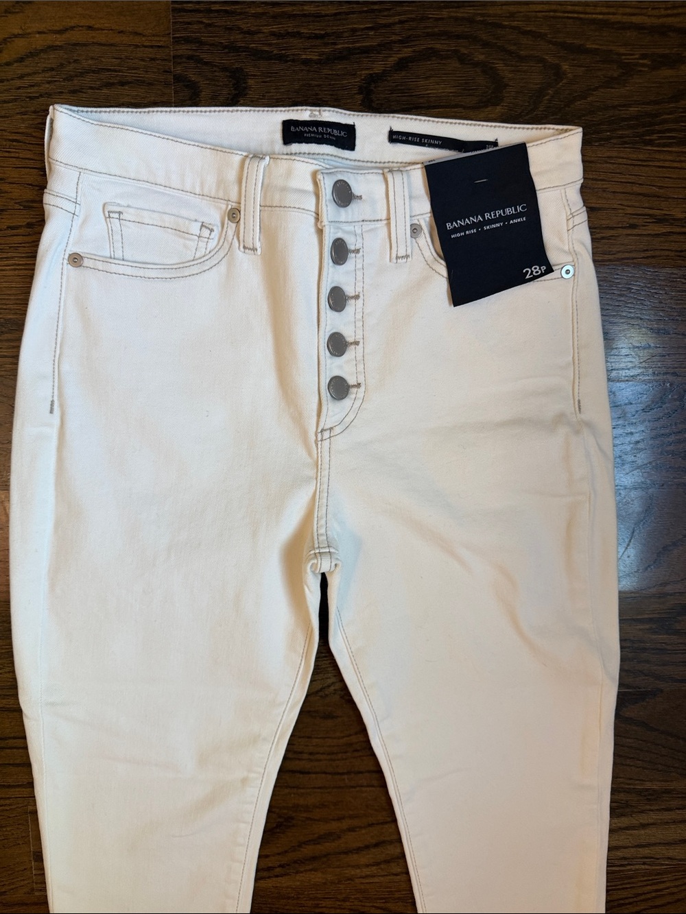 Banana Republic High Rise Skinny Creamy White Jeans Size 28P